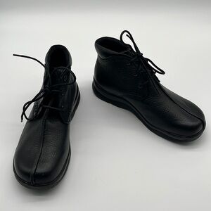 Aetrex Black Lace Up Leather Chukka Boots Y400M Men's Sz9 X-Wide